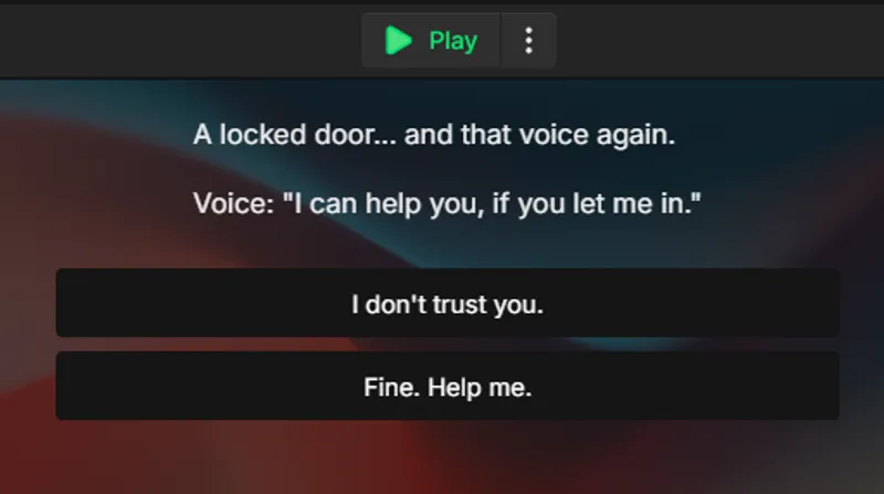 Real-time preview of interactive story